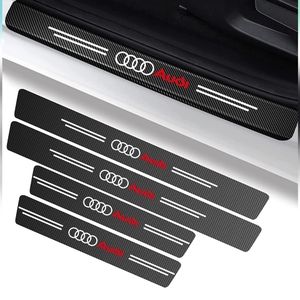 4 PIECE Audi car door sill carbon fiber liners